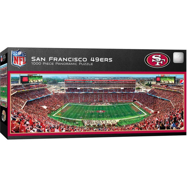 San Francisco 49ers 1000 Piece Panoramic Puzzle NFL Jigsaw Puzzle Fan Activity - Center View