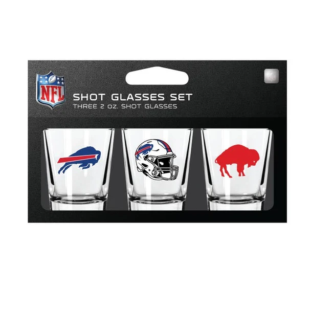 Buffalo Bills 3-Pack Shot Glass SetNFL Barware Fan Drinkware