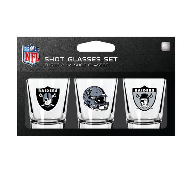 Las Vegas Raiders 3-Pack Shot Glass Set