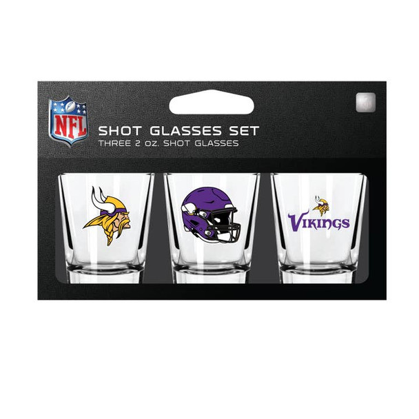 Minnesota Vikings 3-Pack Shot Glass SetNFL Barware Fan Drinkware