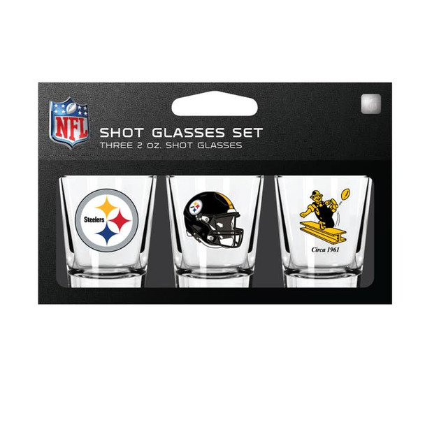 Pittsburgh Steelers 3-Pack Shot Glass Set