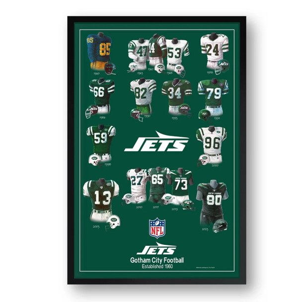 New York Jets Framed Print 10x13 Uniform Heritage