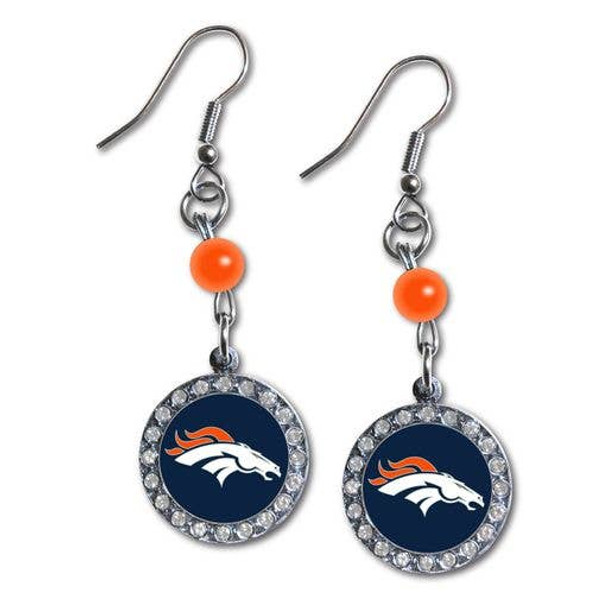 Denver BroncosRhinestone Dangle Earrings