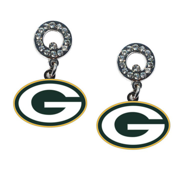 Green Bay Packers Rhinestone  Earrings