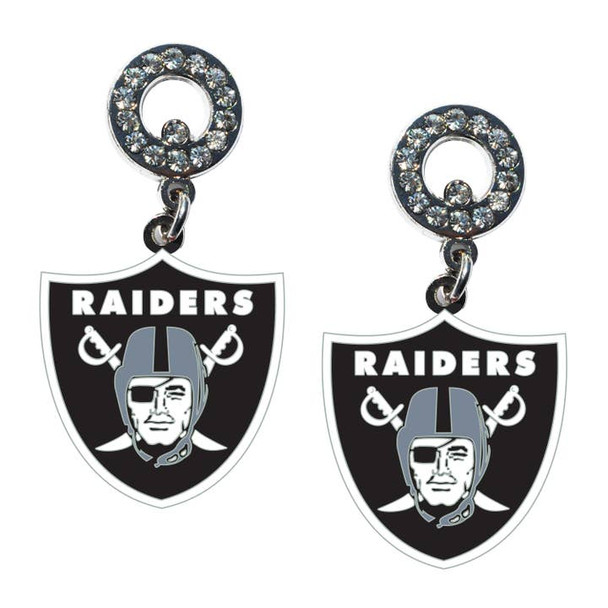 Las Vegas Raiders Rhinestone  Earrings