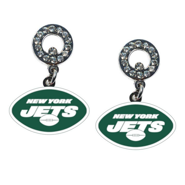 New York Jets Rhinestone  Earrings