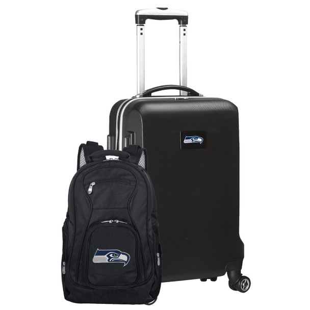 Seattle Seahawks Deluxe 2 Piece Backpack & Carry-On Set