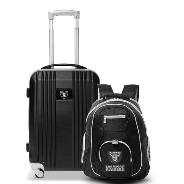 Las Vegas Raiders Premium 2 Piece Backpack & Carry-On Set