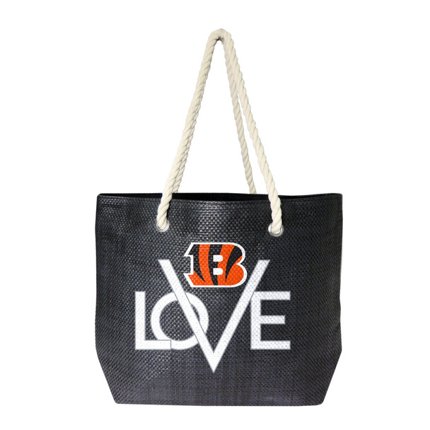 Cincinnati Bengals Love Tote Bag NFL Fan Tote Travel Shopping Bag