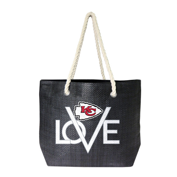 Kansas City Chiefs Love Tote Bag NFL Fan Tote Travel Shopping Bag