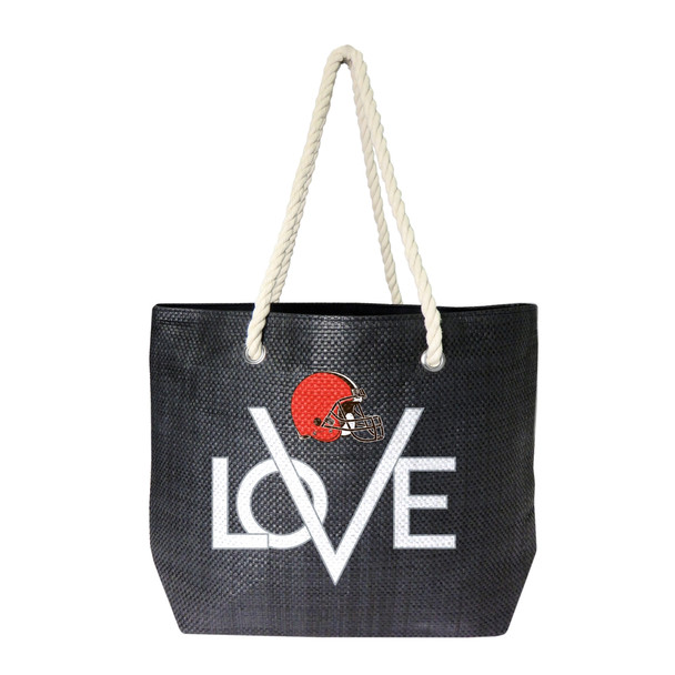 Cleveland Browns Love Tote Bag NFL Fan Tote Travel Shopping Bag