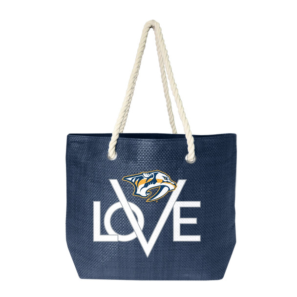 Nashville Predators Love Tote Bag NHL Fan Tote Travel Shopping Bag
