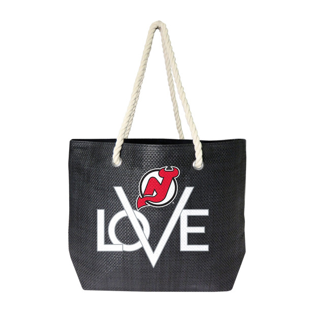 New Jersey Devils Love Tote Bag NHL Fan Tote Travel Shopping Bag