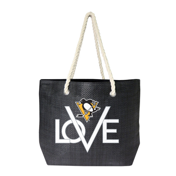 Pittsburgh Penguins Love Tote Bag NHL Fan Tote Travel Shopping Bag