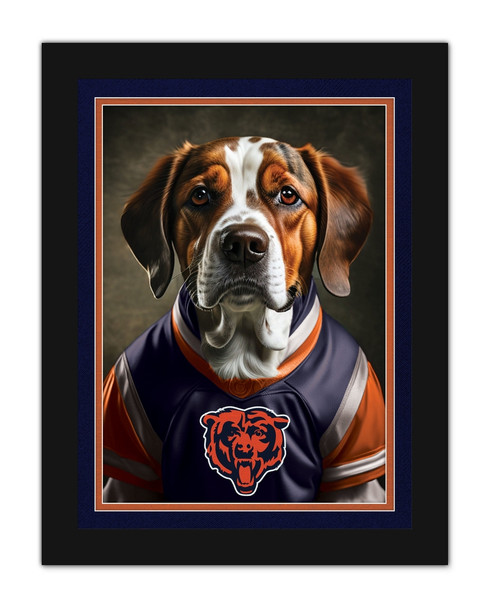 Chicago Bears Dog in Team Jersey 12x16