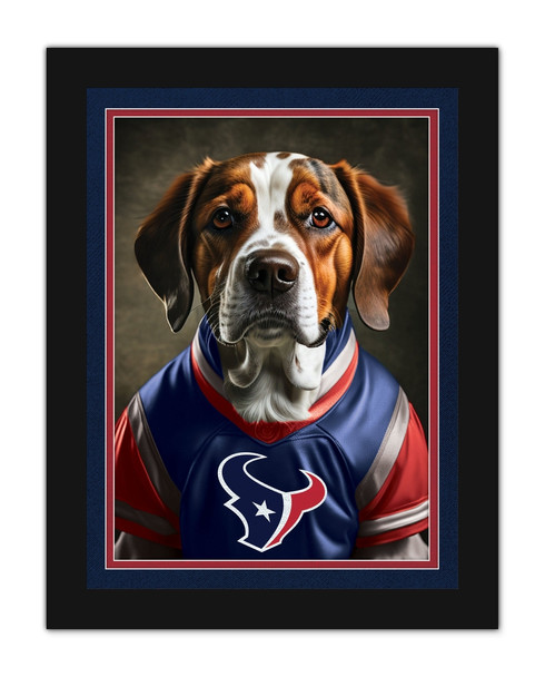 Houston Texans Dog in Team Jersey 12x16