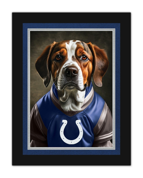 Indianapolis Colts Dog in Team Jersey 12x16