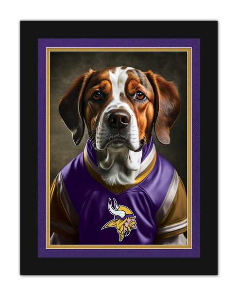 Minnesota Vikings Dog in Team Jersey 12x16