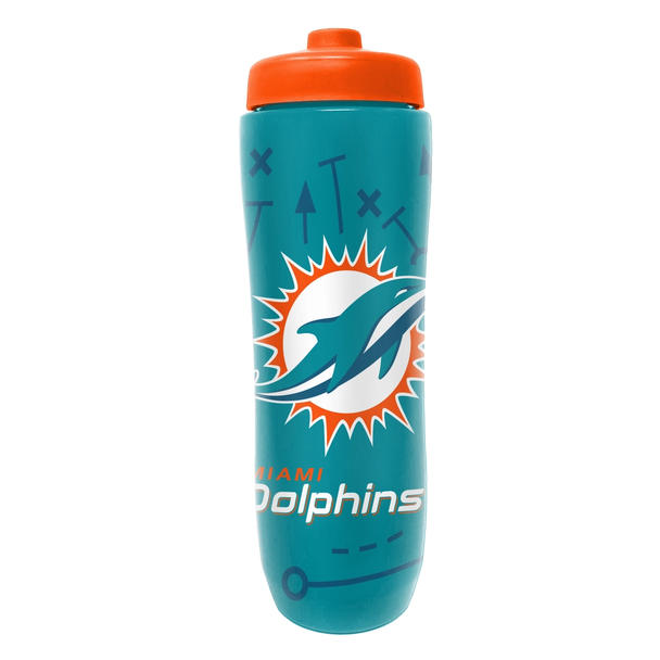 Miami Dolphins Squeezy Water Bottle Sports Drink Bottle Fan Gear