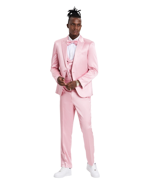 Men's 3-Piece Peak Lapel Suit - Dusty Rose