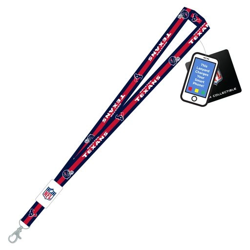Houston Texans Charging Lanyard iPhone iPad USB Cable NFL Fan Gear