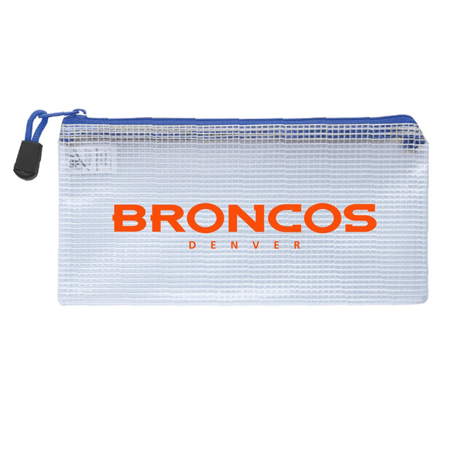 Denver Broncos Clear Zippered Pencil Bag