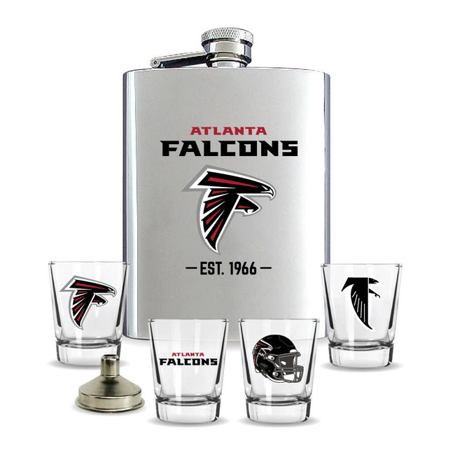 Atlanta Falcons Flask Gift Set Stainless Steel Barware NFL Fan Gift