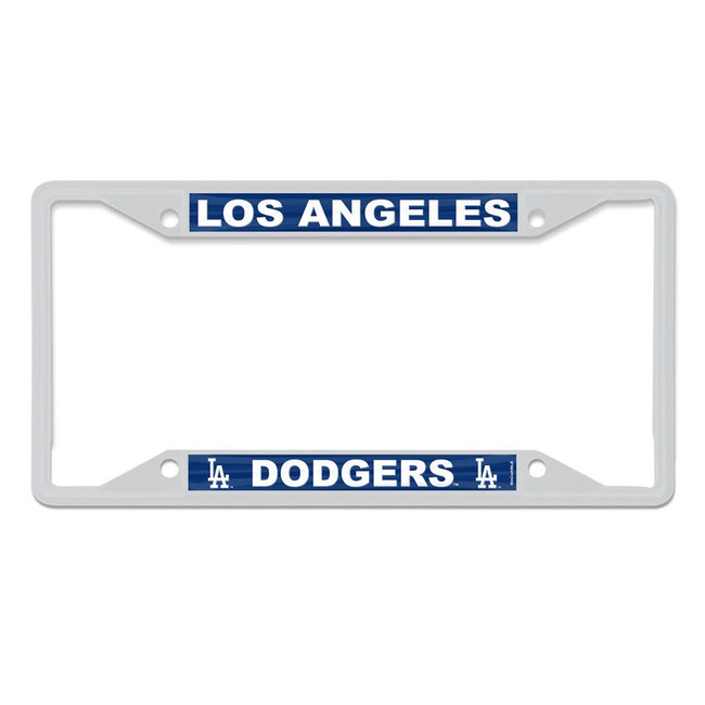 Los Angeles Dodgers Laser Chrome License Plate Frame White