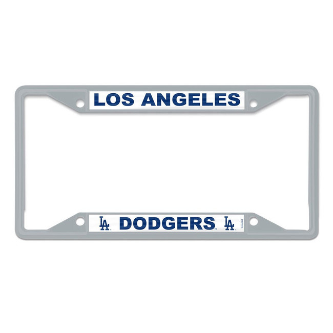 Los Angeles Dodgers Laser Chrome License Plate Frame Gray