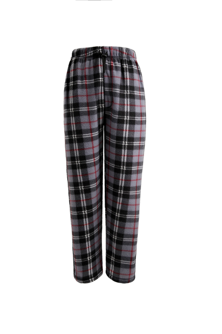 Men's Plaid Fleece Pajama Pant Black / Red / Gray