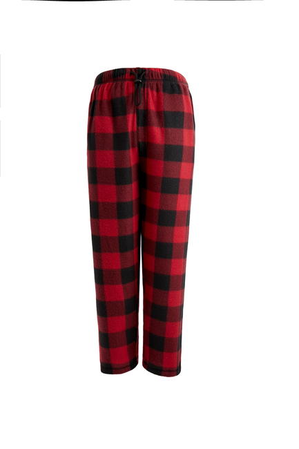 Men's Plaid Fleece Pajama Pant Red / Black