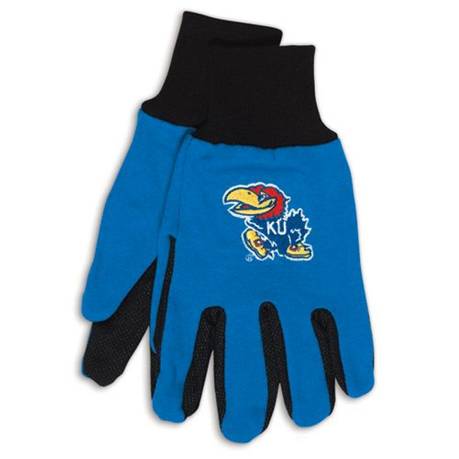 Kansas Jayhawks Two Tone Gloves Adult Size Solid