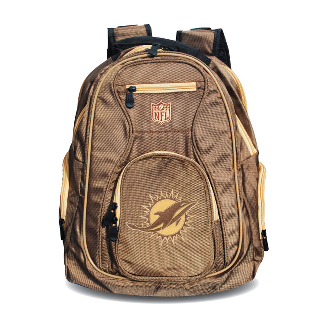 Miami Dolphins 19" Premium Laptop Backpack - Desert Sand