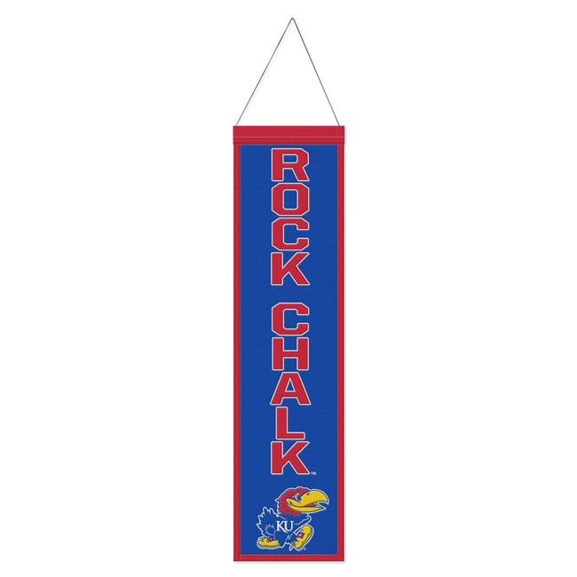 Kansas Jayhawks Banner Wool 8x32 Heritage Slogan Design