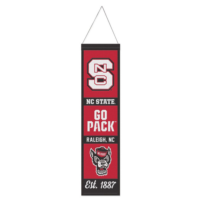 North Carolina State Wolfpack Banner Wool 8x32 Heritage Slogan Design
