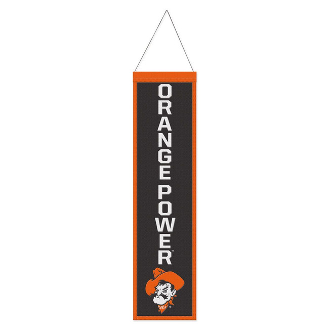 Oklahoma State Cowboys Banner Wool 8x32 Heritage Slogan Design