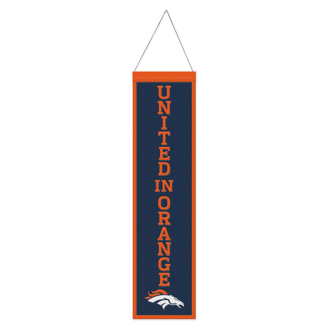 Denver Broncos Banner Wool 8x32 Heritage Slogan Design