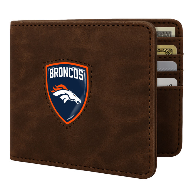 Denver Broncos Shield Wallet - Brown