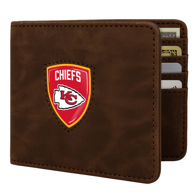 Kansas City Chiefs Shield Wallet - Brown