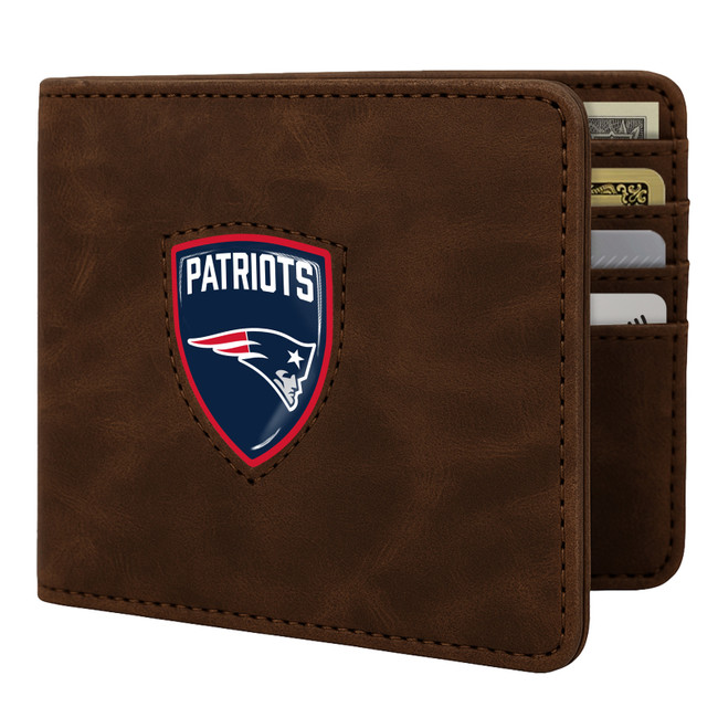 New England Patriots Shield Wallet - Brown
