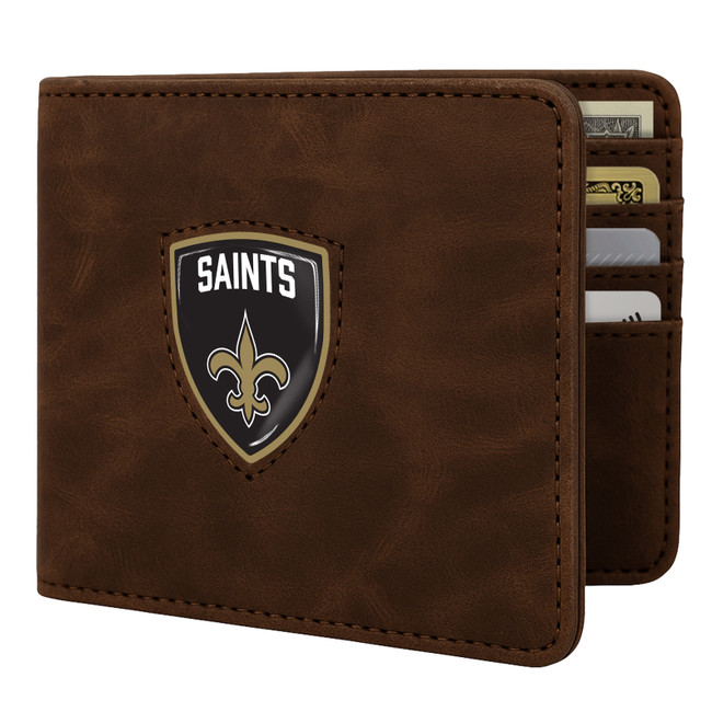New Orleans Saints Shield Wallet - Brown