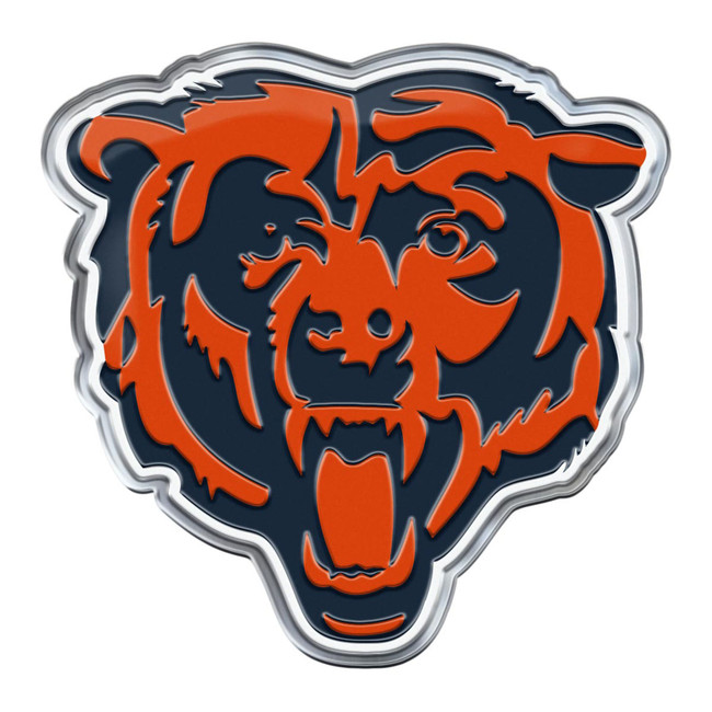 Chicago Bears Heavy Duty Aluminum Embossed Color Emblem - Alternate Bear Head Primary Logo