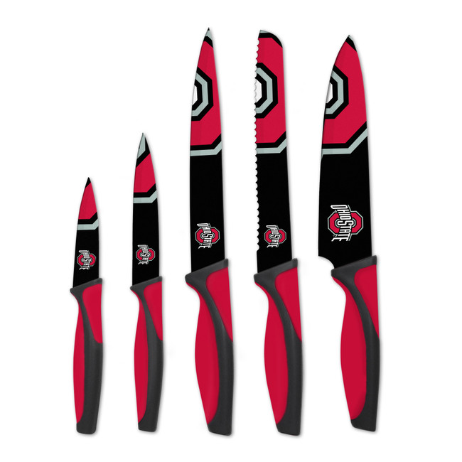 NCAA Ohio State Buckeyes 5pc Kitchen Knife Set