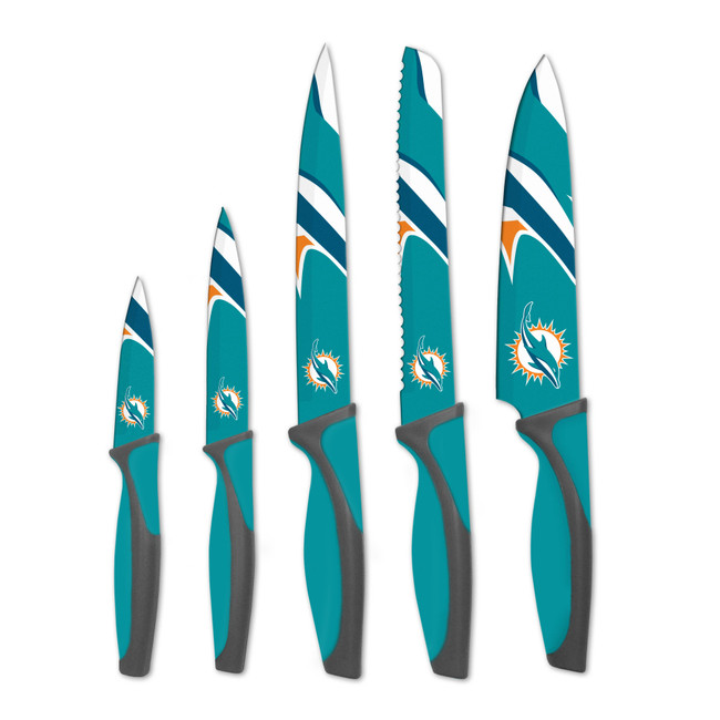 NFL Miami Dolphins 5pc Kitchen Knife Set