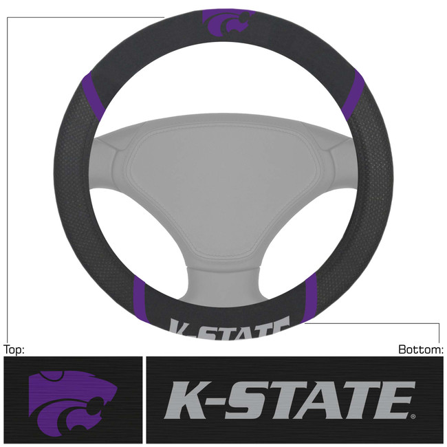 Kansas State Wildcats Steering Wheel Cover Embroidered NCAA Auto Accessory