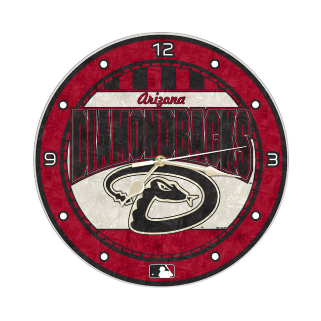 Arizona Diamondbacks 12" Art Glass Clock