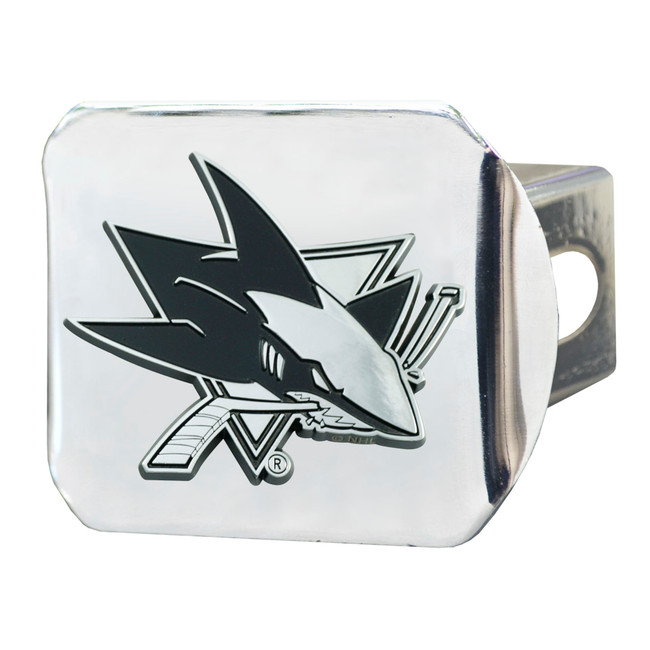 NHL - San Jose Sharks Hitch Cover - Chrome on Chrome 3.4"x4"