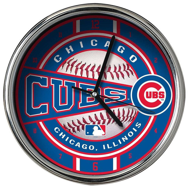 Chicago Cubs Chrome Clock