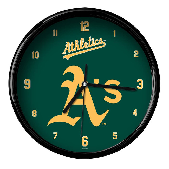 Oakland Athletics 12" Team Black Rim Clock