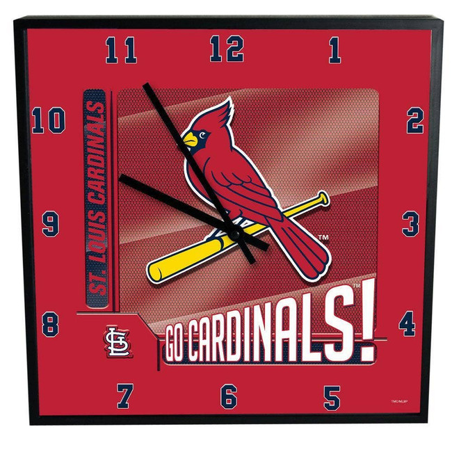 St. Louis Cardinals 12" Square Carbon Fiber Clock